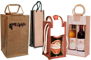 Jute wine bags from india 