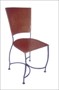 IRON LEATHER ANTIQUE DESIGN SIDE CHAIR 